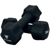 Hit Fitness Neoprene Studio Dumbbells | 2kg Pair | Black