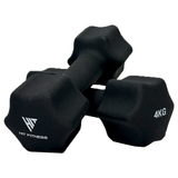 Hit Fitness Neoprene Studio Dumbbells | 4kg Pair | Black