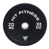 Hit Fitness 20kg Commercial Black Rubber Bumper Plate