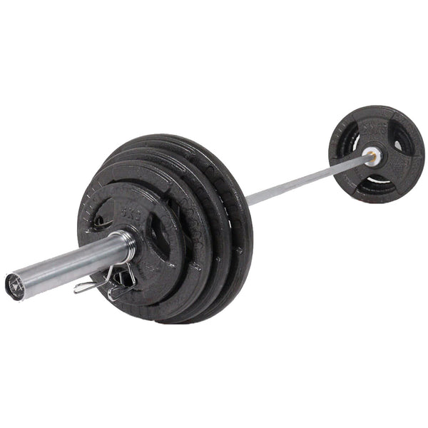 Hit Fitness 120kg Performance Weight Set Cast Iron Discs and Barbell