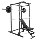 Hit Fitness Athletic Pack 120kg | Rack - Bench - Black Bumper Plates - Standard