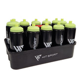 Hit Sport Water Bottles | 12 Pack with Carrier (Black)