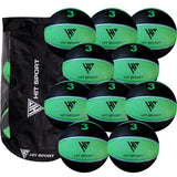 Hit Sport Dribble Basketball (10 Pack with Carry Bag) | Size 3 (Green)