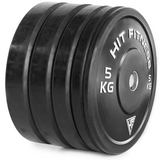 Hit Fitness 150kg Commercial Black Rubber Bumper Plate Set