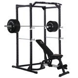 Hit Fitness Athletic Pack Plus 120kg | Rack - Bench - Black Bumper Plates