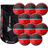 Hit Sport Dribble Basketball (10 Pack with Carry Bag) | Size 7 (Red)