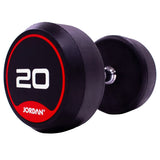 Jordan Fitness Classic Rubber Dumbbells | 20kg Pair Image McSport Ireland