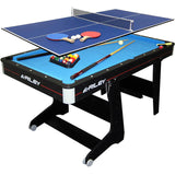 Riley 5ft Folding Pool Table with Table Tennis Table | Blue